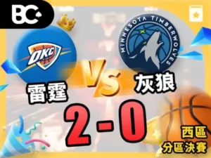 NBA季後賽西區決賽第1場-雷霆-vs-灰狼-2-0